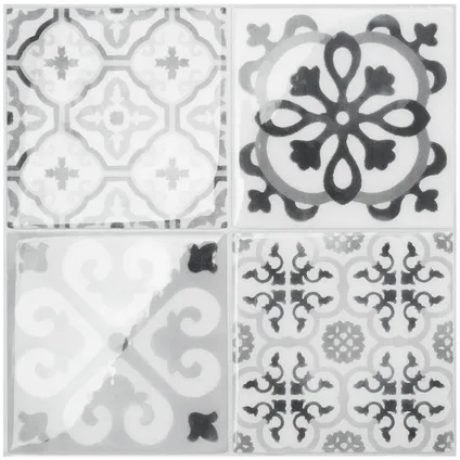 Zelfklevende achterwanden x4, 22.86 x 22.86cm - Smart Tiles Vintage Bartoli
