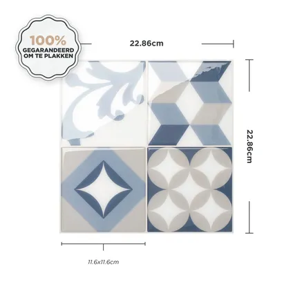 Smart Tiles zelfklevende spatwanden Vintage Gaudi 22.86x22.86cm 5