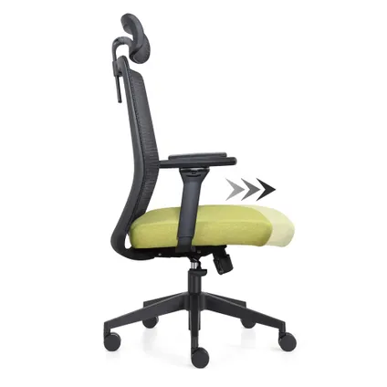 Chaise de bureau Napoli Deluxe 4D - NEN-EN 1335 - Vert citron 3