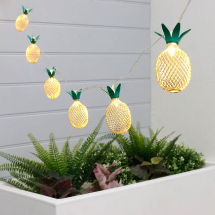 Lampen koord - ananas lantaarn LED - 10 lampjes - zonne-energie