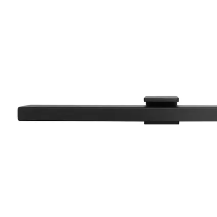 Main courante design noire rectangulaire - 150 cm + 2 supports 3