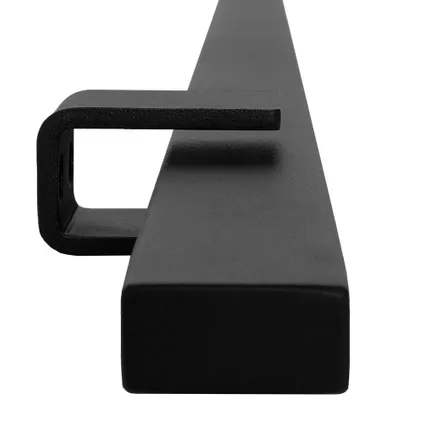 Main courante design noire rectangulaire - 150 cm + 2 supports 5