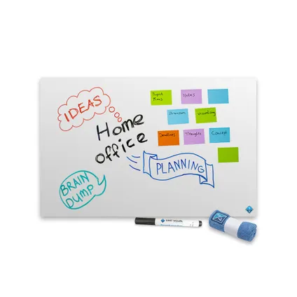 Emaille whiteboard zonder rand - 60x90 cm 2