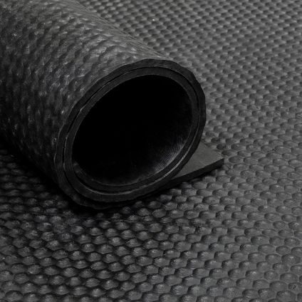 Rubber loper / rubbermat op rol Hamerslag 6mm - Breedte 200 cm