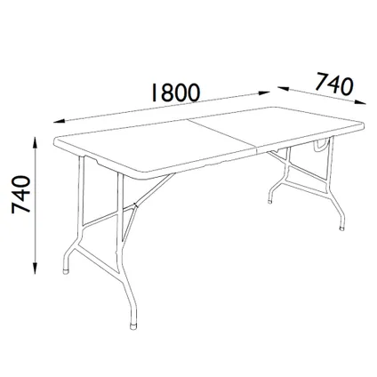 Table de camping pliable 180 x 74 cm 5