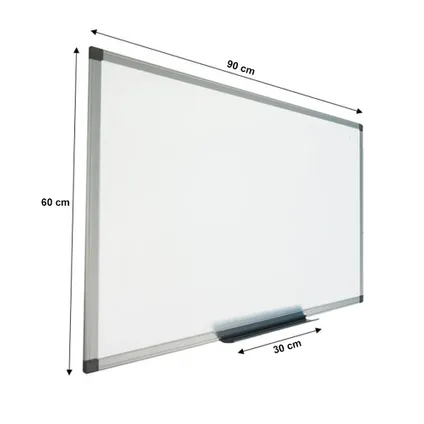 Whiteboard voor wandmontage - Magnetisch - 60x90 cm 7
