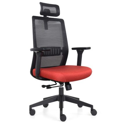 Chaise de bureau Napoli Deluxe 4D - NEN-EN 1335 - Rouge