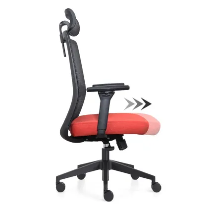 Chaise de bureau Napoli Deluxe 4D - NEN-EN 1335 - Rouge 3