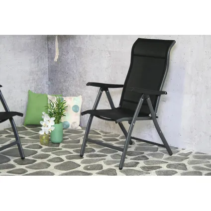 Chaise de jardin réglable SenS-Line Sardinia - Noir 2