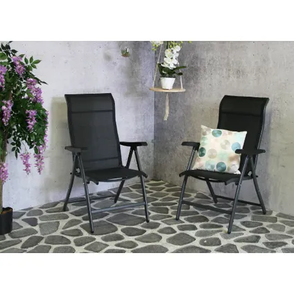 Chaise de jardin réglable SenS-Line Sardinia - Noir 4