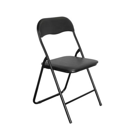 Klapstoel - Zwarte Vouwstoel - Metaal - Zithoogte 40 cm