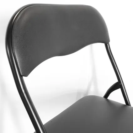 Klapstoel - Zwarte Vouwstoel - Metaal - Zithoogte 40 cm 2