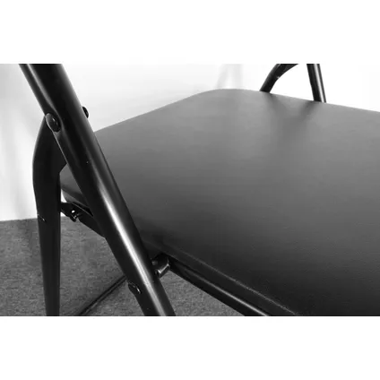 Klapstoel - Zwarte Vouwstoel - Metaal - Zithoogte 40 cm 4