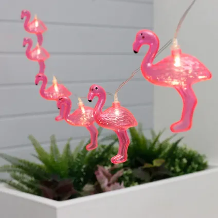 Cordon de lampe - flamingo LED - 10 lumières - énergie solaire