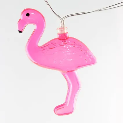 Lampen koord - flamingo LED - 10 lampjes - zonne-energie 3