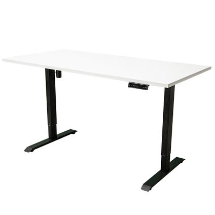 Elektrisch verstelbaar bureau - 160x80 cm - Zwart / Wit