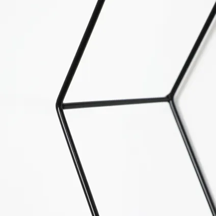 Driedubbel zeshoekig metalen wandrek - 40,5x41 cm - Zwart 4
