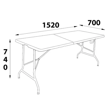 Table de camping pliable 152 x 70 cm - Plastique 5