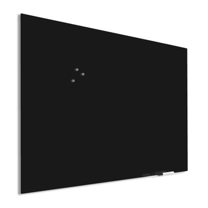 Premium glassboard met blinde bevestiging - 100x150 cm - Zwart