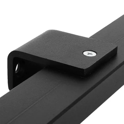 Main courante design noire rectangulaire - 200 cm + 2 supports 6