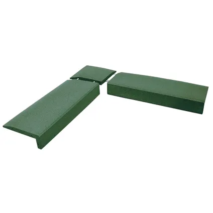 Hoekstuk rubber rand opsluitband L-vormig - 40x40 cm - Groen 2