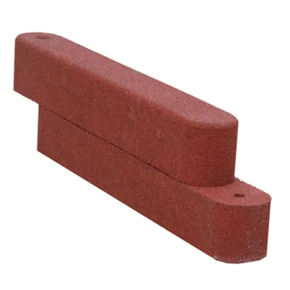 Rubber zandbak rand - 100x15x15 cm - Rood - Opsluitband 3