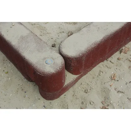 Rubber zandbak rand - 100x15x15 cm - Rood - Opsluitband 4