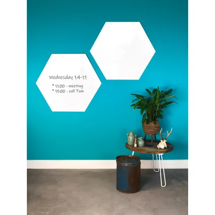 Whiteboard zonder rand - Hexagon - 100 cm - Magneetbord 2