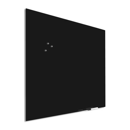 Premium glassboard met blinde bevestiging - 100x100 cm - Zwart