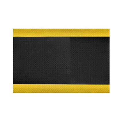 Werkplaatsmat op rol - Gele rand - Breedte 90 cm - Dikte 15 mm