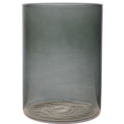Bloemenvaas Neville - donkergrijs transparant glas - 18 x 25 cm