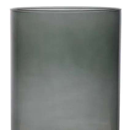 Bloemenvaas Neville - donkergrijs transparant glas - 18 x 25 cm 2