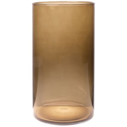 Bloemenvaas Neville - lichtbruin transparant glas - 16 x 30 cm
