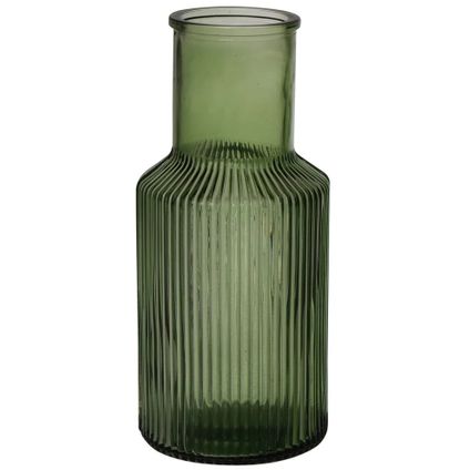 Bloemenvaas Bottle Amazing Green - donkergroen - glas - H22 cm