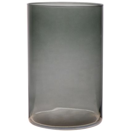 Bloemenvaas Neville - donkergrijs transparant glas - 14 x 21 cm