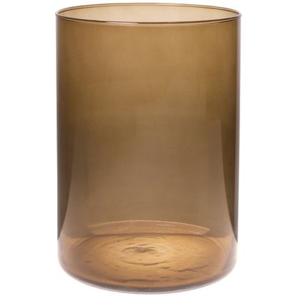 Bloemenvaas Neville - lichtbruin transparant glas - 18 x 25 cm
