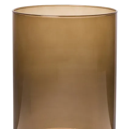 Bloemenvaas Neville - lichtbruin transparant glas - 18 x 25 cm 2