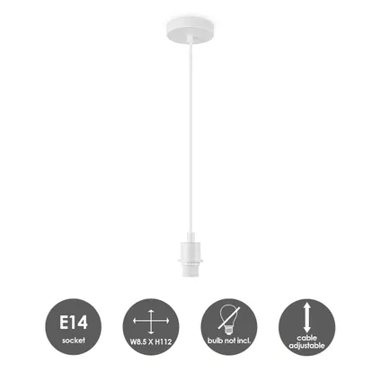 Home Sweet Home Lampe suspendue moderne propre blanc 10x10x115 cm e14 5