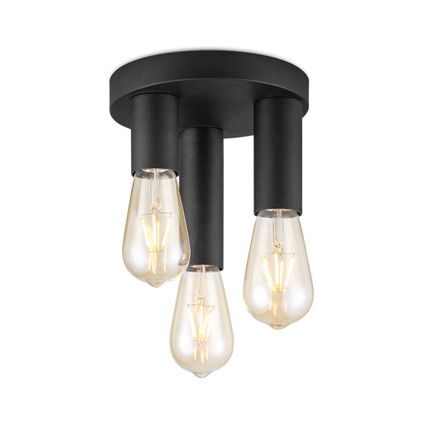 Home Sweet Home Moderne LED Plafondlamp Marna 3 lichts - Zwart - Rond