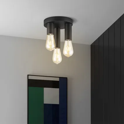 Home Sweet Home Moderne LED Plafondlamp Marna 3 lichts - Zwart - Rond 3