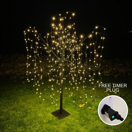 Wilgenboom LED kerstverlichting - Zwart - 180 m hoog - 400 warme