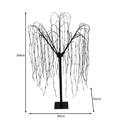 Wilgenboom LED kerstverlichting - Zwart - 240 m hoog - 800 warme 6