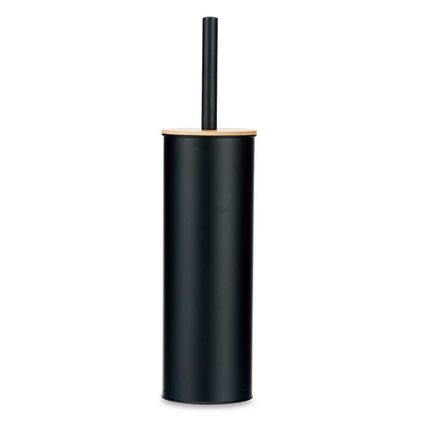 Berilo Alicante Toiletborstel in houder - metaal/bamboe - zwart