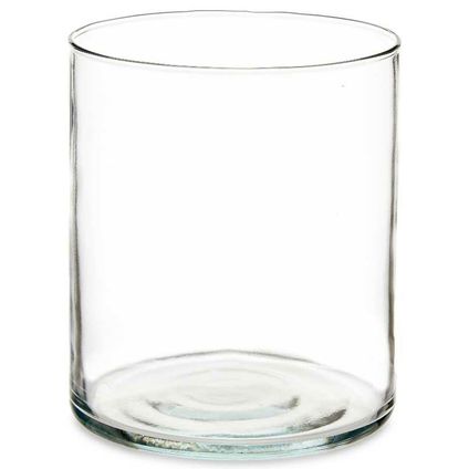 Giftdecor Vaas - cilinder vorm - transparant glas - 17 x 20 cm