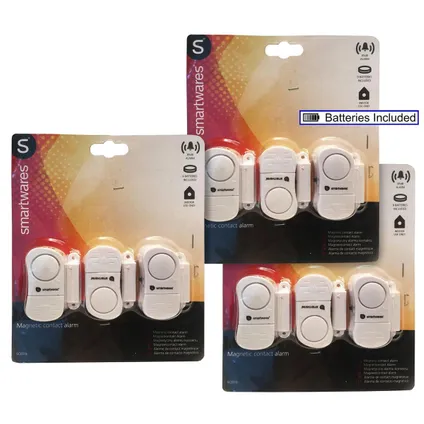 SMARTWARES set de 9 alarmes magnétiques compactes pour portes, fenêtres, armoires, etc. 2