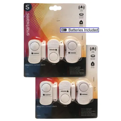 SMARTWARES set van 6 compacte magnetische alarmsystemen voor deuren, ramen, kastjes etc. 2