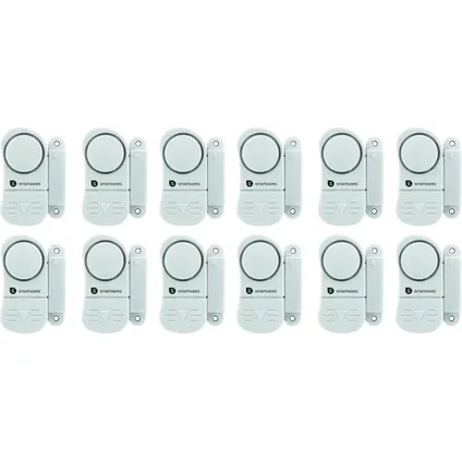 SMARTWARES set de 12 alarmes magnétiques compactes pour portes, fenêtres, armoires, etc.