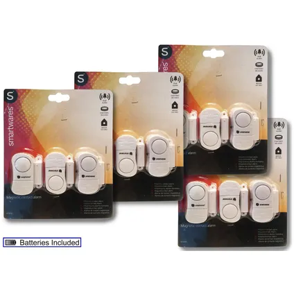 SMARTWARES set de 12 alarmes magnétiques compactes pour portes, fenêtres, armoires, etc. 2