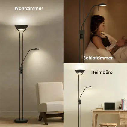 Home Sweet Home R7s + G9 LED Uplight Vloerlamp - Moderne Zwart 7