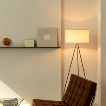 Home Sweet Home Moderne Vloerlamp - Staande Lamp - Wit met Lampenkap 3